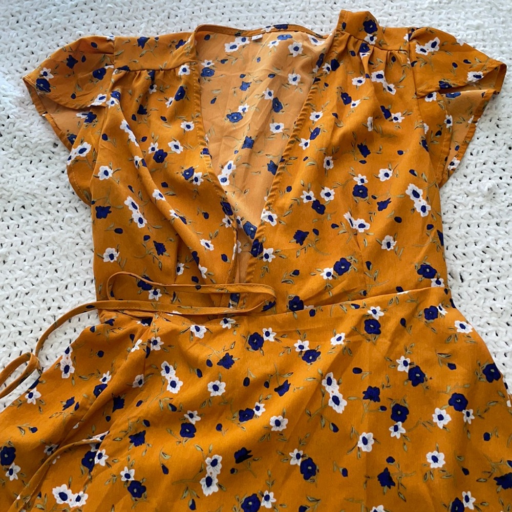 Floral Wrap Tie Dress